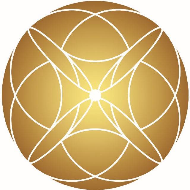 Gold emblem Anagennisi logo by ANAGENNISI with white geometric design on a white background